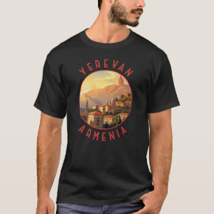 Yerevan Armenia Retro Distressed Circle T-Shirt