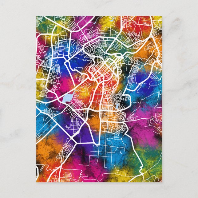 Yerevan Armenia Stadtkarte Postkarte (Vorderseite)