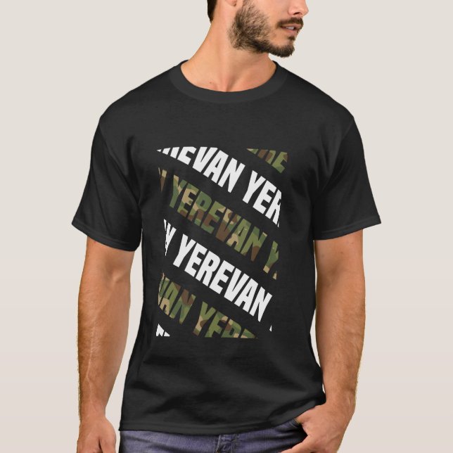 Yerevan Camouflage Pattern Green Camouflage T-Shirt (Vorderseite)