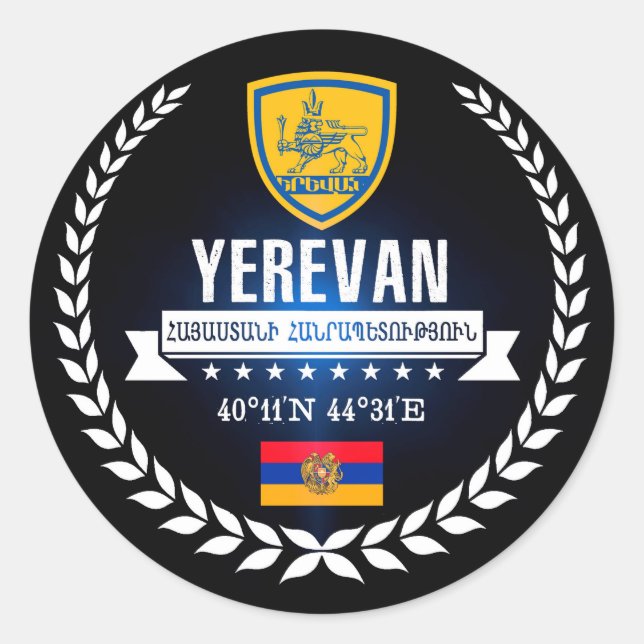 Yerevan Runder Aufkleber (Vorderseite)