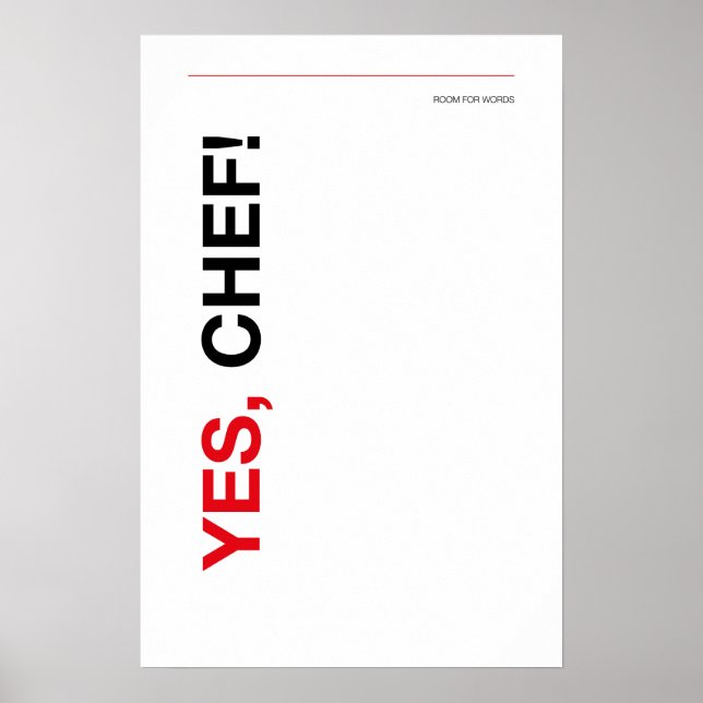 YES, CHEF! – Funny Kitchen Poster (Vorne)