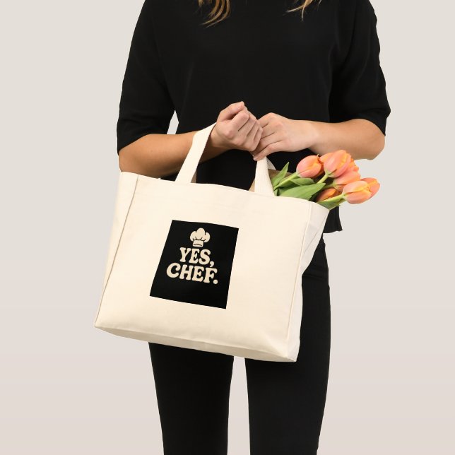 YES CHEF Kitchen Quote Tote Bag Mini Stoffbeutel (Vorderseite (Produkt))
