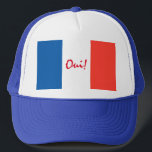 Yes French Flag Customizable Truckerkappe<br><div class="desc">Flag of France of three colors blue,  white and red. Customizzierbar. You can change or delete the template text Ja (Yes) Trucker hat for anyone. Do not forget to change the style and color of the hat.</div>