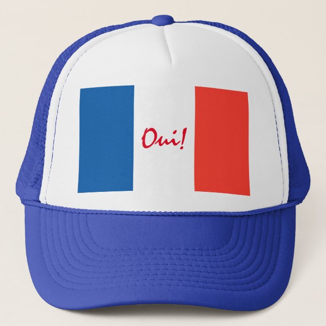 Yes French Flag Customizable Truckerkappe (Vorderseite)