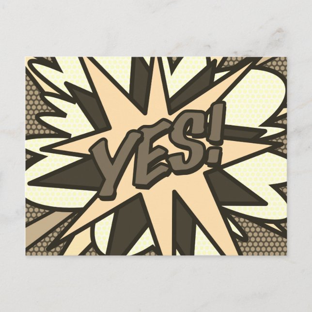 YES Fun Retro Comic Pop Kunst Postkarte (Vorderseite)