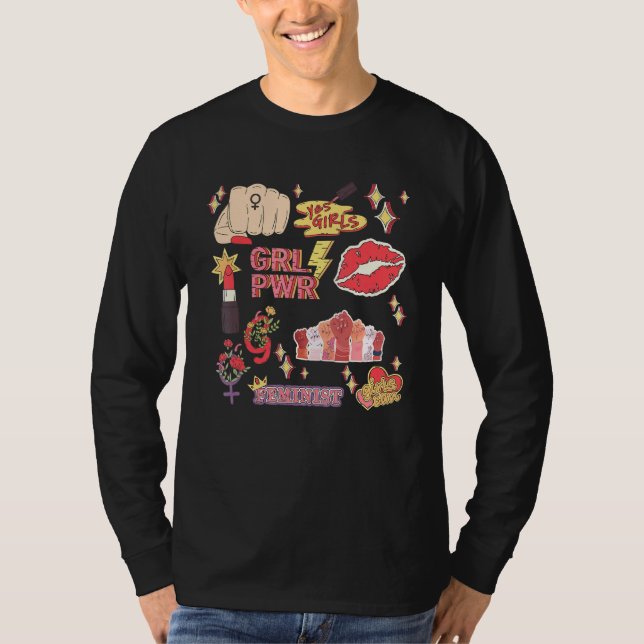 Yes Girl  Women Power  Feminist International Wome T-Shirt (Vorderseite)