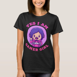 Yes I Am Gamer Girl Cute Gift T-Shirt