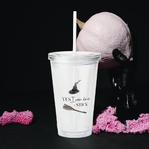 Yes I Can Drive A Stick Fun Happy Halloween Acryltrinkbecher