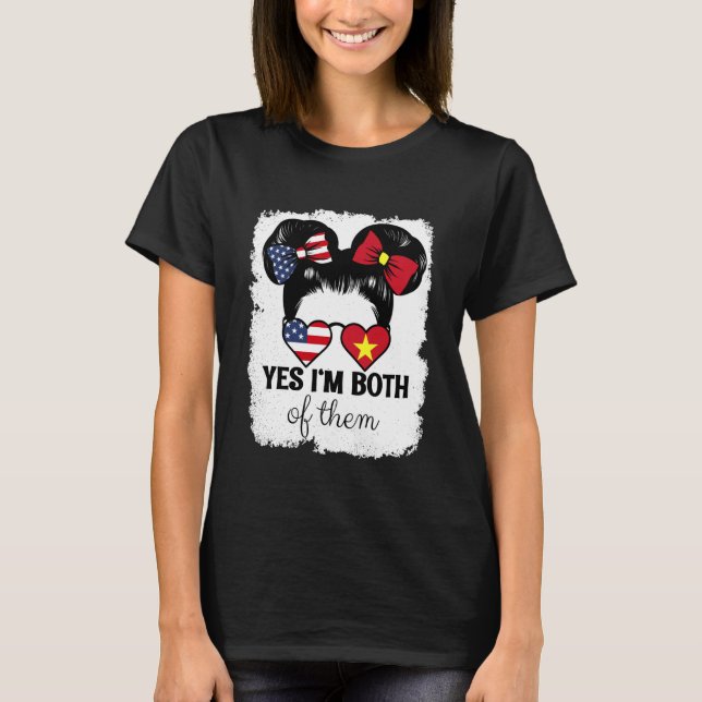 Yes Im Both of Them USA and Vietnam Mix Girl Herit T-Shirt (Vorderseite)