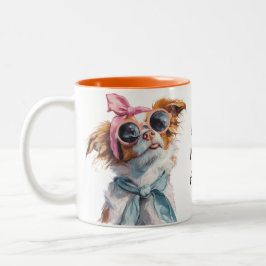 Yes, I'm Sassy – Whimsical Dog Face Zweifarbige Tasse