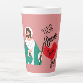 "Yes, Jesus Loves Me" Pink Large Latte Mug  Milchtasse
