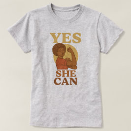 "Yes She Can" feministischer Power - Empowerment T-Shirt
