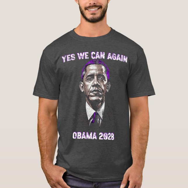 Yes We Can Obama 2028 Political Sayings Trendy T-Shirt (Vorderseite)