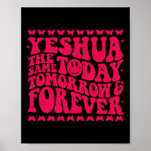 Yeshua Christlich Fall Season Bible Verse Groovy B Poster