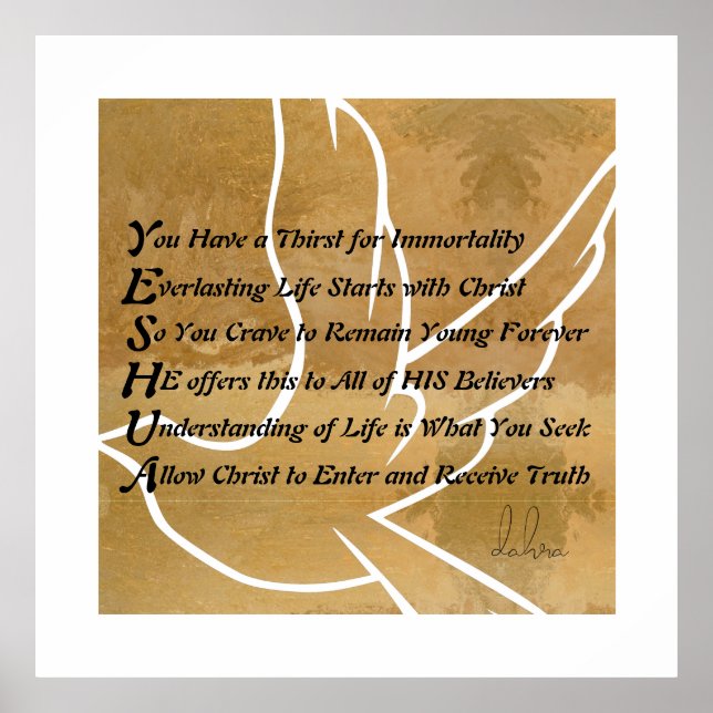 Yeshua Christlich Gedicht Poster (Vorne)