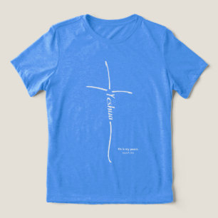 Yeshua Cross messianischer Glaube Hebräische Tora Tri-Blend Shirt