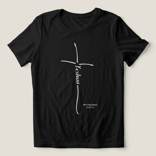 Yeshua Cross messianischer Glaube Hebräische Tora Tri-Blend Shirt (Design Vorderseite)