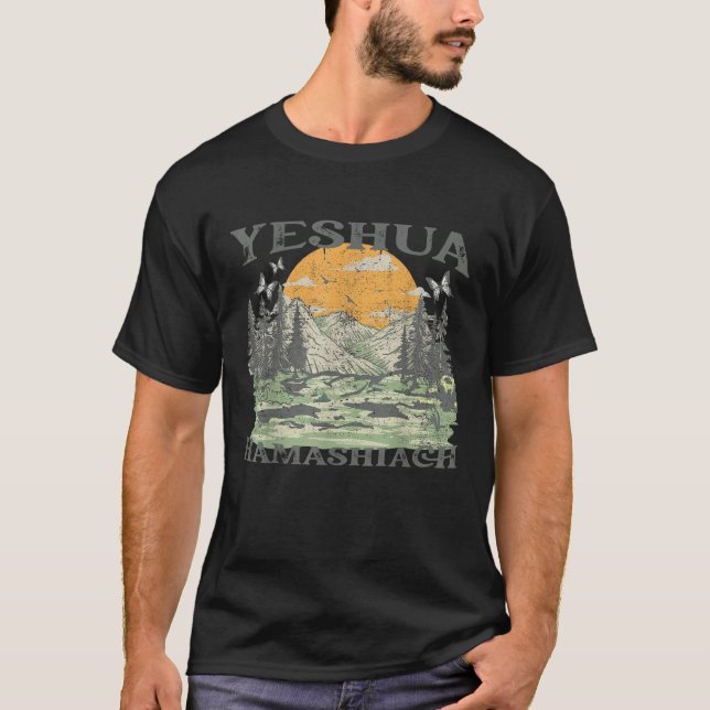 Yeshua Hamashiach Jesus Scripting Christliche Bibe T-Shirt (Vorderseite)