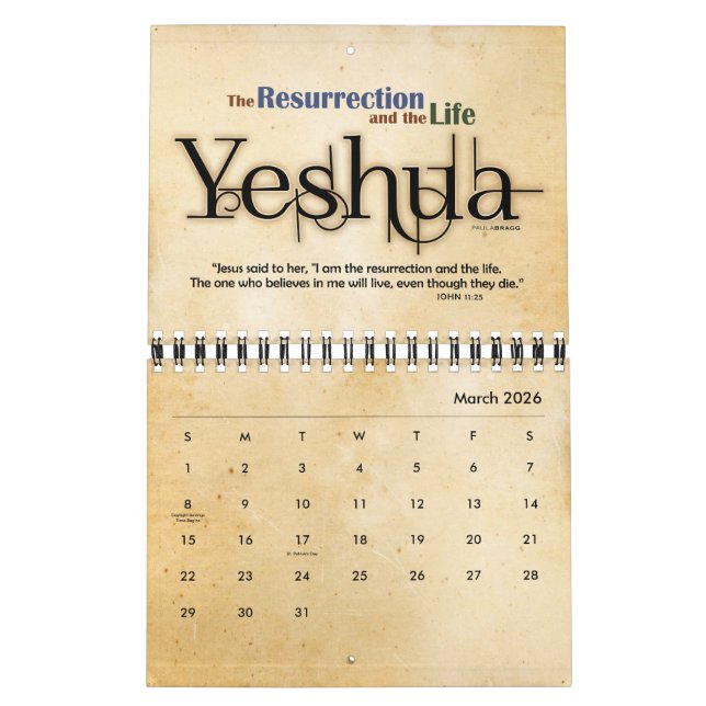 YESHUA Jesus hebräischer jüdischer christlicher Kalender (Mär 2026)