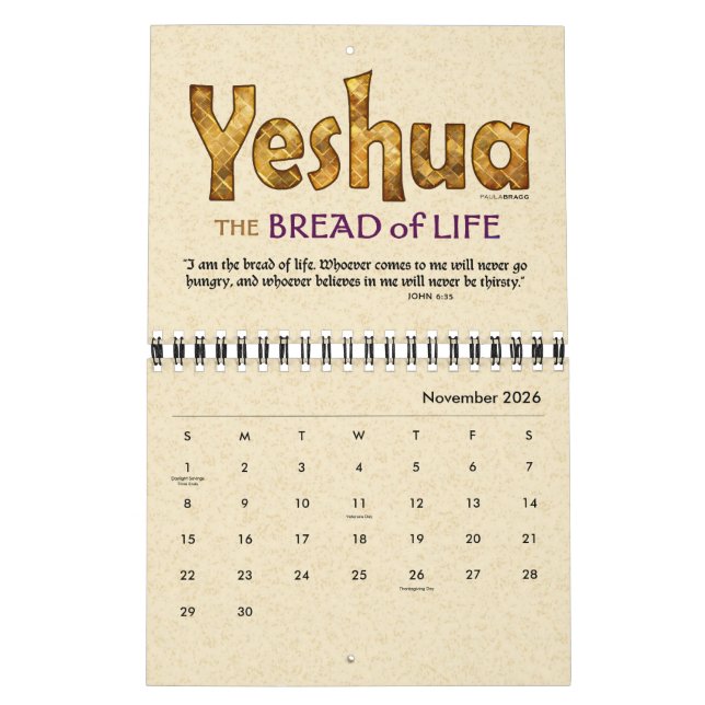 YESHUA Jesus hebräischer jüdischer christlicher Kalender (Nov 2026)