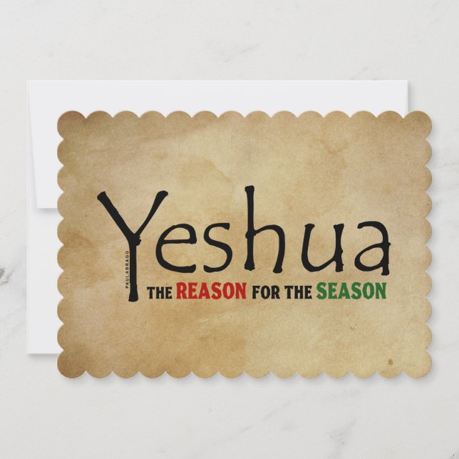 Yeshua (Jesus) Weihnachten Grund der Jahreszeit (Vorderseite)