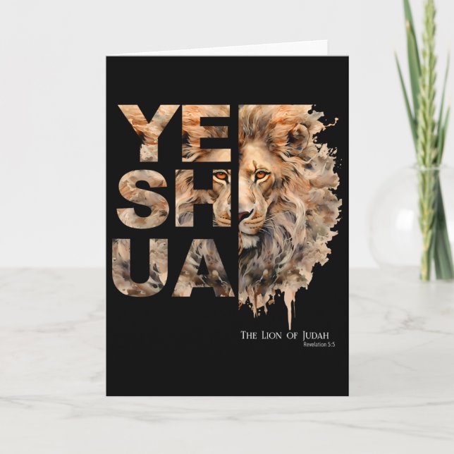 Yeshua, Lion Of Judah, Jesus, God, Bible Verse, Re Karte (Vorderseite)