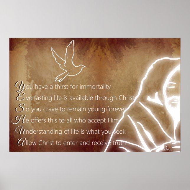 YESHUA Messiah Jesus Christus Christliches Gedicht Poster (Vorne)