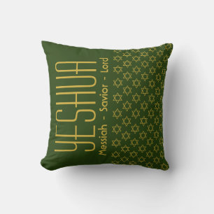 YESHUA Messiah Savior Lord Custom Modern GREEN Kissen