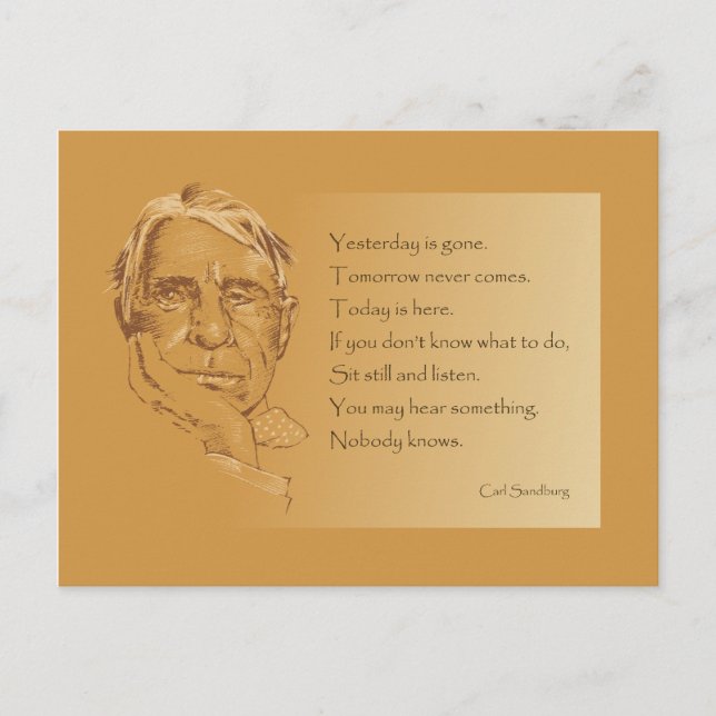 Yesterday is Gone- Carl Sandburg Postkarte (Vorderseite)