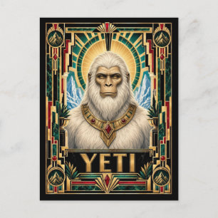 Yeti, Art Deco Mythisch Postkarte