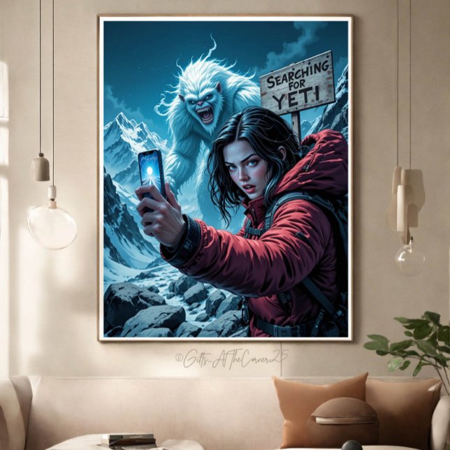 Yeti Bigfoot Sasquatch Selfie Leinwanddruck (Von Creator hochgeladen)