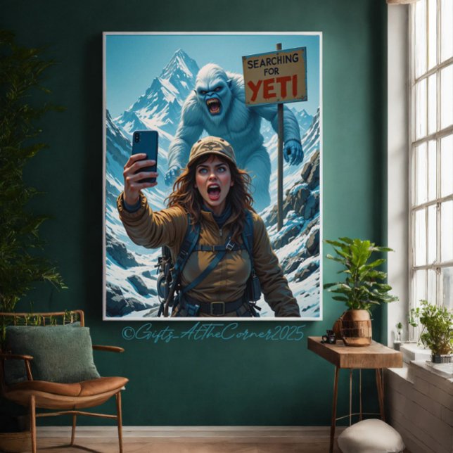 Yeti Bigfoot Sasquatch Selfie Mount Everest Leinwanddruck (Von Creator hochgeladen)