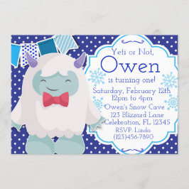 Yeti feiert Jungen abscheulichen Schneemann Geburt Einladung