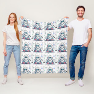 Yeti Festive Kawaii Süßes Muster Fleecedecke