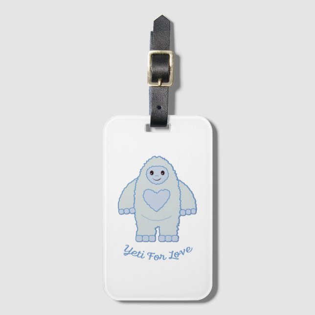 Yeti für Liebe Gepäckanhänger (Vorderseite Vertikal)