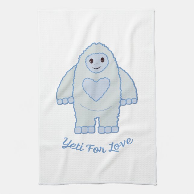 Yeti für Liebe Geschirrtuch (Vertikal)