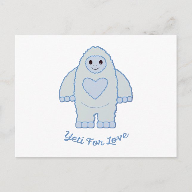 Yeti für Liebe Postkarte (Vorderseite)