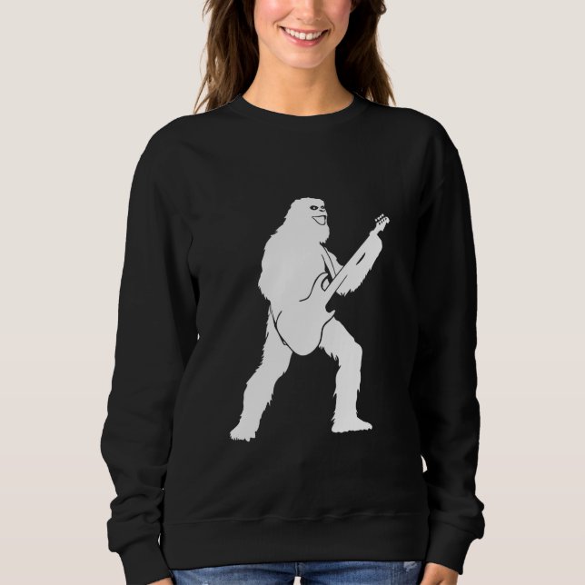 Yeti Jamming mit E-Gitarre-Silhouette Sweatshirt (Vorderseite)