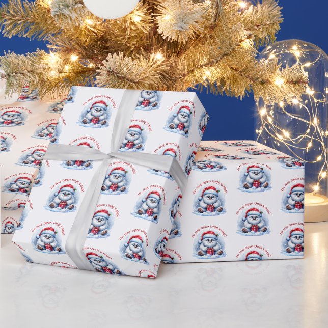 Yeti mit Geschenk – Nicht öffnen	 Geschenkpapier (Feiertage)
