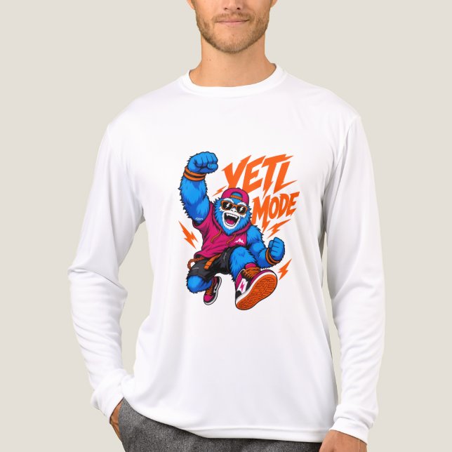 Yeti-Modus Cyber-Affe Streetdance Tri-Blend Shirt (Vorderseite)