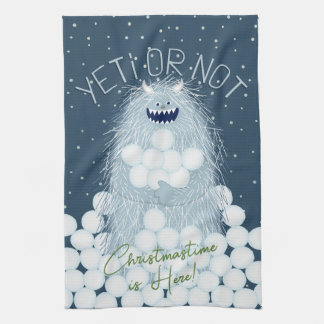 Yeti oder nicht Weihnachten ist da Weihnachten Geschirrtuch