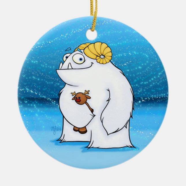Yeti-Ornament Keramik Ornament (Vorne)
