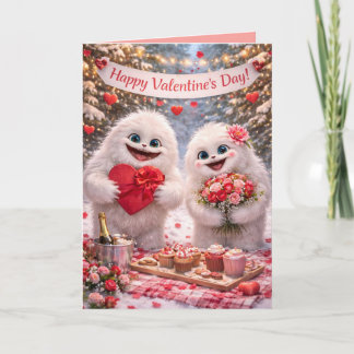 Yeti-Paar Valentinstagskarte - Whimsical Karte