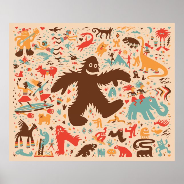 Yeti Romp Adventure Kids Print Poster (Vorne)