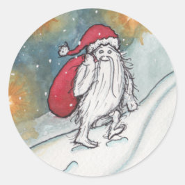 Yeti Santa Runder Aufkleber