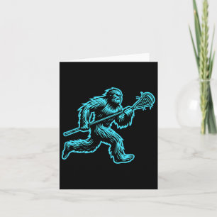 Yeti Sasquatch Lax Bigfoot Lacrosse Vintag Vibe Karte