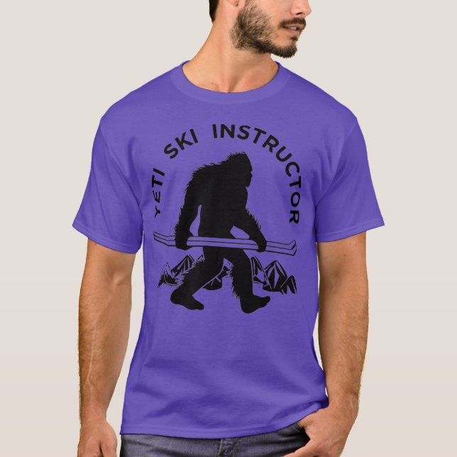 Yeti Ski Instructor T-Shirt Mountain Ape Snowman (Vorderseite)