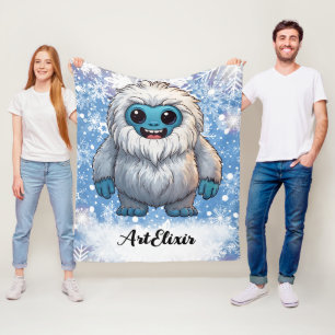 Yeti Stehend Niedliche Kawaii Snowflakes drucken Fleecedecke