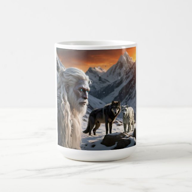 Yeti und der Schneeleopard Kaffeetasse (Mittel)
