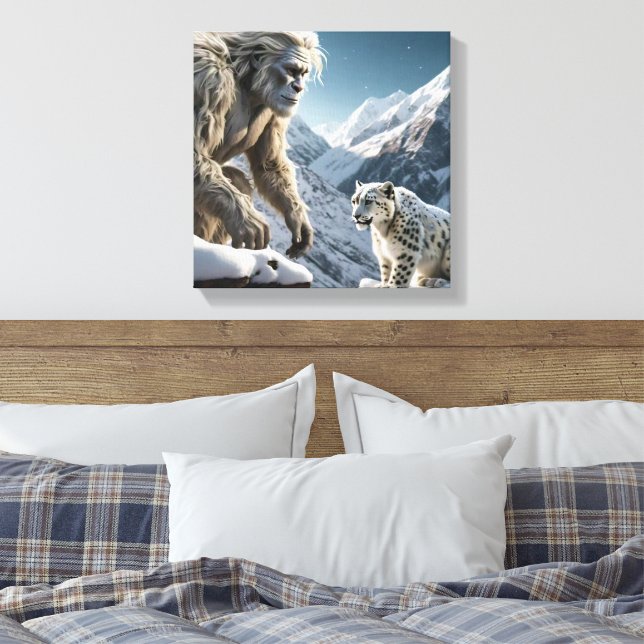 Yeti und der Schneeleopard Leinwanddruck (Insitu (Schlafzimmer))